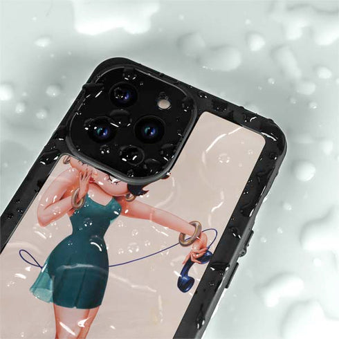 Betty Boop On the Phone iPhone 14 Pro Max Waterproof Case