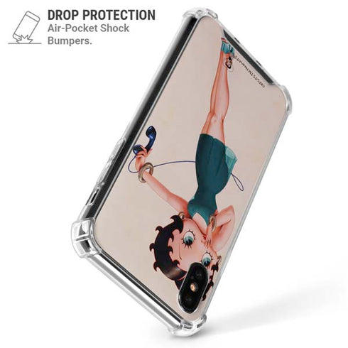 Betty Boop On the Phone iPhone XS Max Clear Case
