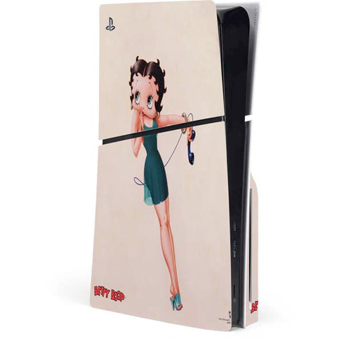 Betty Boop On the Phone PS5 Slim Disk Console Skin