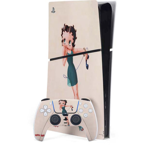 Betty Boop On the Phone PS5 Slim Digital Edition Bundle Skin