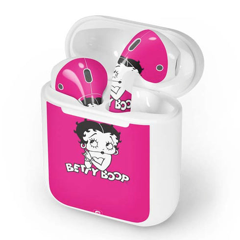 Betty Boop Pink Background Apple AirPods Skin