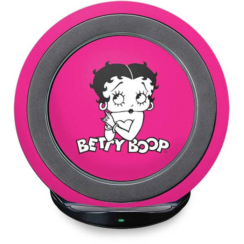 Betty Boop Pink Background Fast Charge Wireless Charging Stand Skin