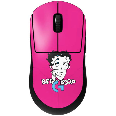 Betty Boop Pink Background G Pro Wireless Gaming Mouse Skin