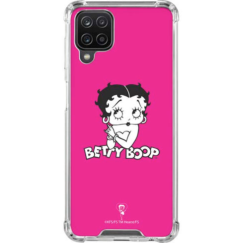 Betty Boop Pink Background Galaxy A12 Clear Case