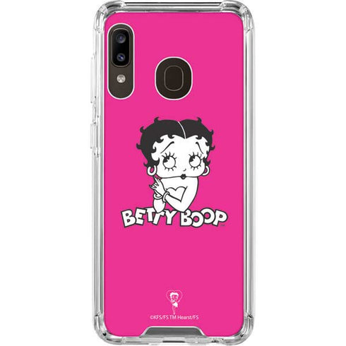 Betty Boop Pink Background Galaxy A30 Clear Case