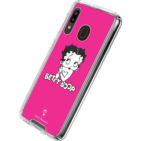Betty Boop Pink Background Galaxy A30 Clear Case