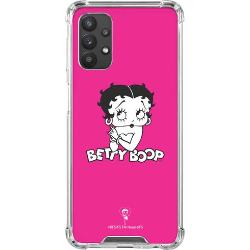Betty Boop Pink Background Galaxy A32 5G Clear Case