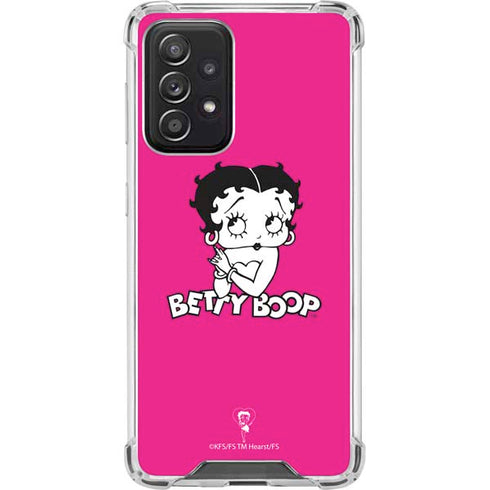 Betty Boop Pink Background Galaxy A52 5G Clear Case