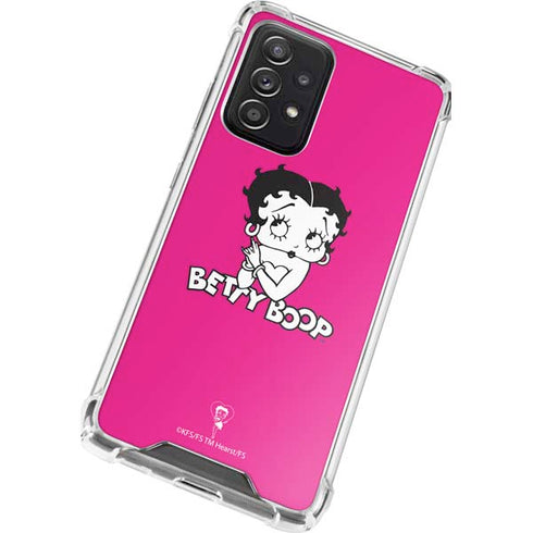 Betty Boop Pink Background Galaxy A52 5G Clear Case