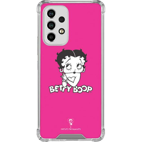 Betty Boop Pink Background Galaxy A53 5G Clear Case