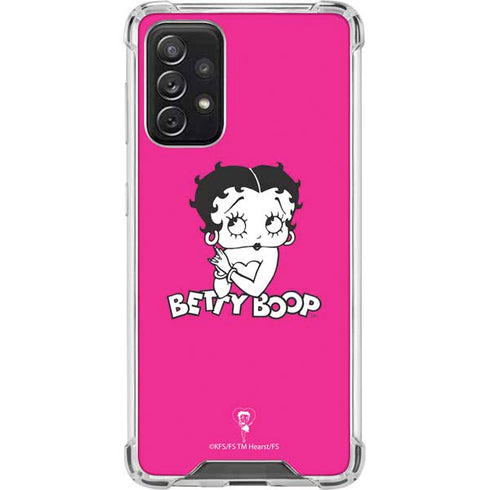 Betty Boop Pink Background Galaxy A72 5G Clear Case