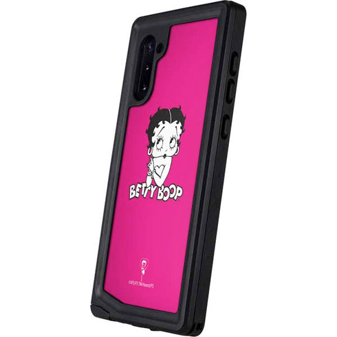 Betty Boop Pink Background Galaxy Note 10 Waterproof Case