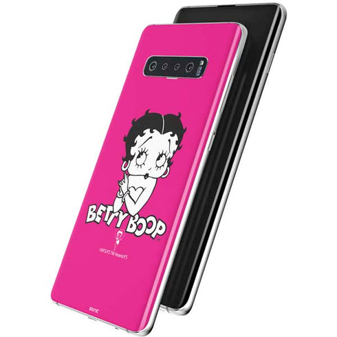 Betty Boop Pink Background Galaxy S10 Skin