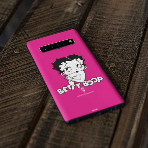 Betty Boop Pink Background Galaxy S10 Skin