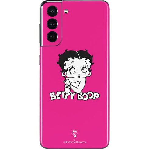 Betty Boop Pink Background Galaxy S21 5G Skin