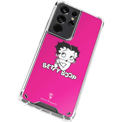 Betty Boop Pink Background Galaxy S21 Ultra 5G Clear Case
