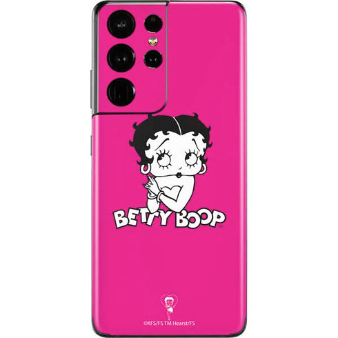 Betty Boop Pink Background Galaxy S21 Ultra 5G Skin