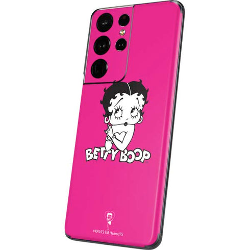 Betty Boop Pink Background Galaxy S21 Ultra 5G Skin