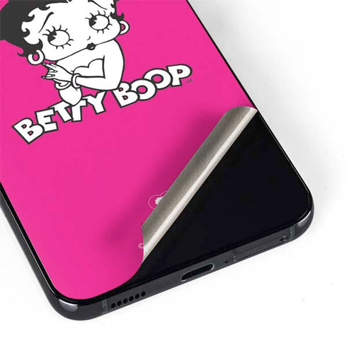 Betty Boop Pink Background Galaxy S22 Plus Skin