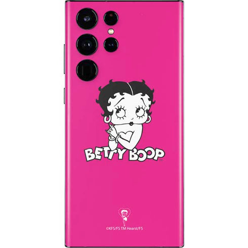 Betty Boop Pink Background Galaxy S22 Ultra Skin
