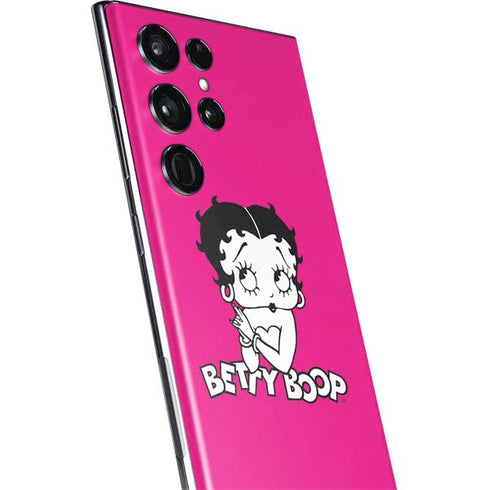 Betty Boop Pink Background Galaxy S22 Ultra Skin