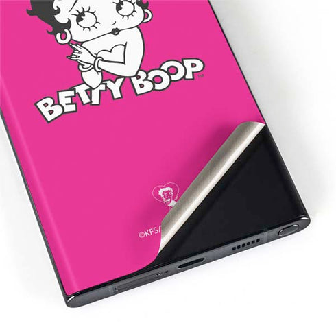 Betty Boop Pink Background Galaxy S22 Ultra Skin