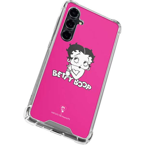 Betty Boop Pink Background Galaxy S23 FE Clear Case