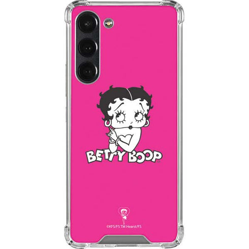 Betty Boop Pink Background Galaxy S23 Plus Clear Case