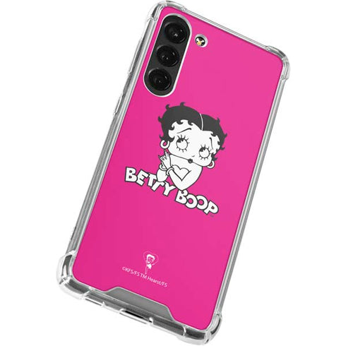 Betty Boop Pink Background Galaxy S23 Plus Clear Case