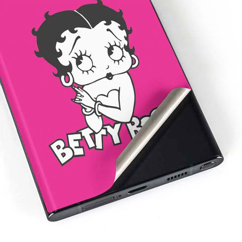 Betty Boop Pink Background Galaxy S23 Ultra Skin