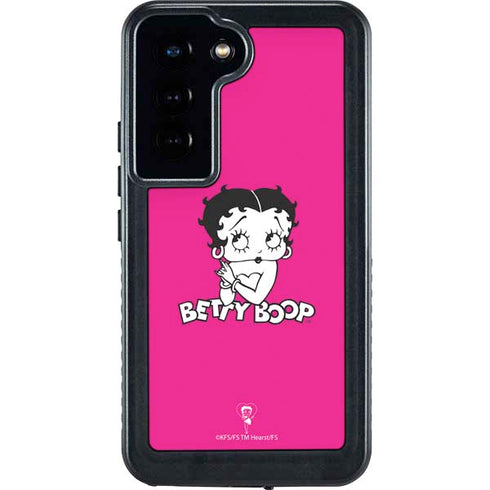 Betty Boop Pink Background Galaxy S23 Waterproof Case
