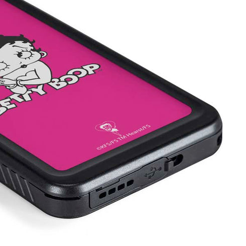 Betty Boop Pink Background Galaxy S23 Waterproof Case