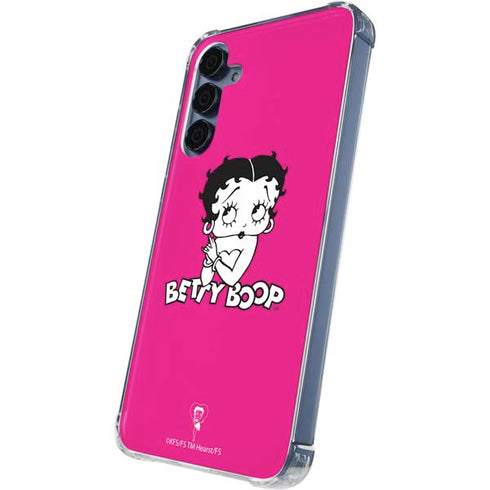 Betty Boop Pink Background Galaxy S24 Clear Case