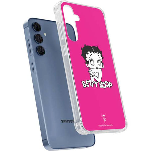 Betty Boop Pink Background Galaxy S24 Clear Case