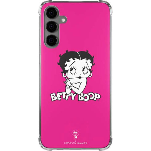 Betty Boop Pink Background Galaxy S24 Plus Clear Case