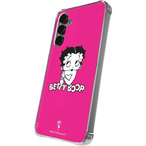 Betty Boop Pink Background Galaxy S24 Plus Clear Case