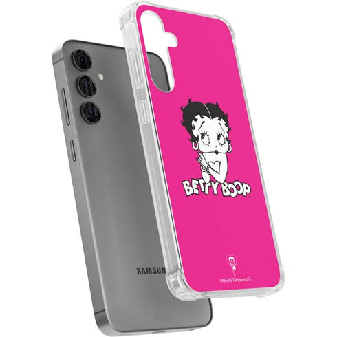 Betty Boop Pink Background Galaxy S24 Plus Clear Case