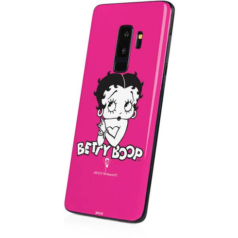 Betty Boop Pink Background Galaxy S9 Plus Skin