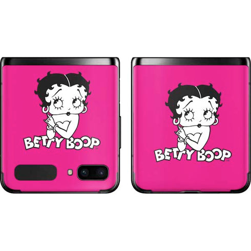 Betty Boop Pink Background Galaxy Z Flip Skin