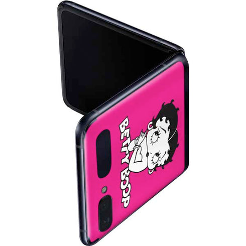 Betty Boop Pink Background Galaxy Z Flip Skin