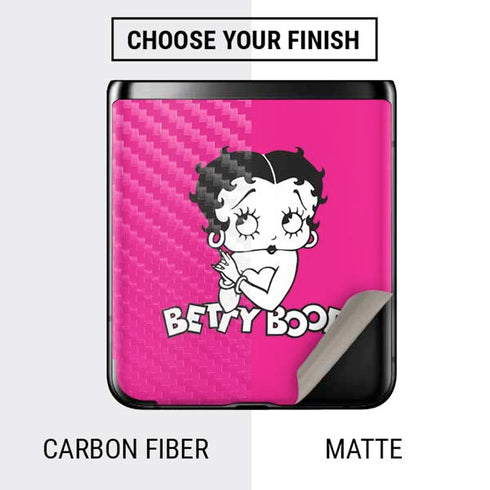 Betty Boop Pink Background Galaxy Z Flip Skin