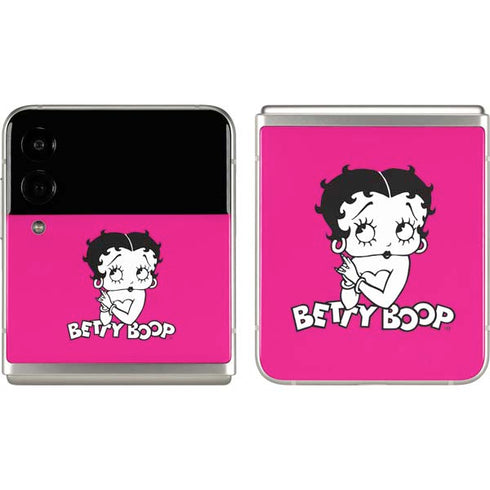 Betty Boop Pink Background Galaxy Z Flip3 5G Skin