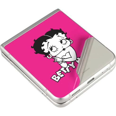 Betty Boop Pink Background Galaxy Z Flip3 5G Skin