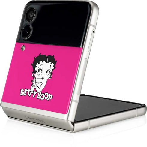 Betty Boop Pink Background Galaxy Z Flip3 5G Skin