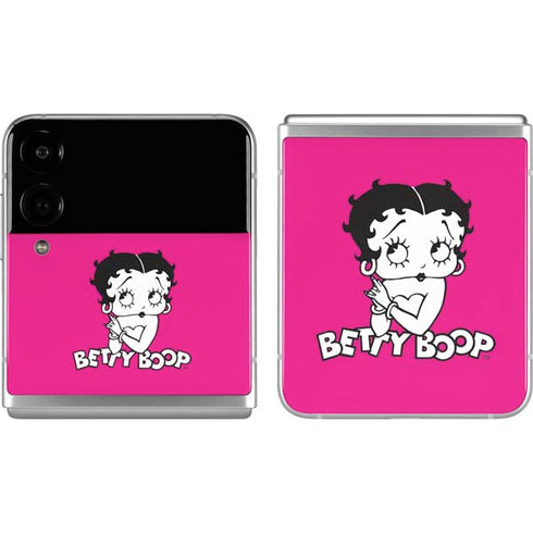 Betty Boop Pink Background Galaxy Z Flip4 5G Skin