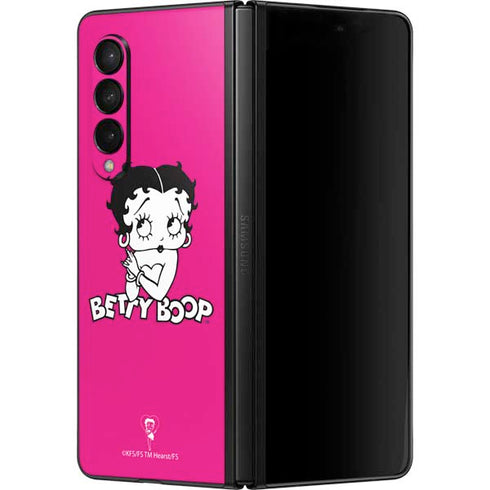 Betty Boop Pink Background Galaxy Z Fold3 5G Skin
