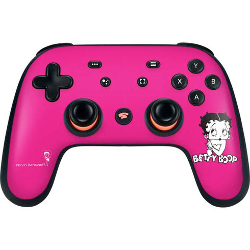 Betty Boop Pink Background Google Stadia Controller Skin