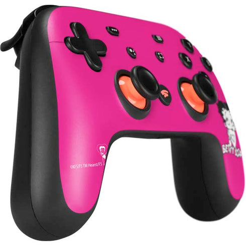 Betty Boop Pink Background Google Stadia Controller Skin