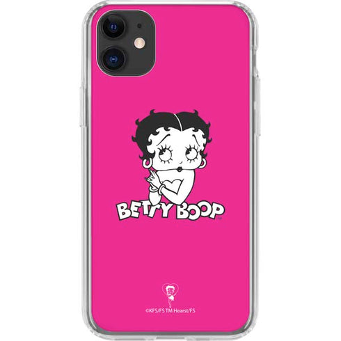 Betty Boop Pink Background iPhone 11 Clear Case