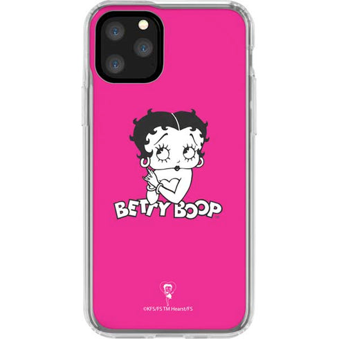 Betty Boop Pink Background iPhone 11 Pro Clear Case